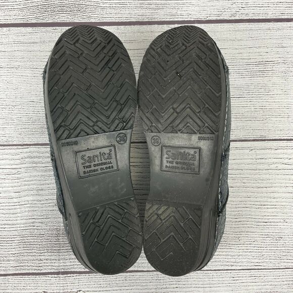 Sanita Clogs 0060240 Professional Comfort Navy Patchwork Embossed Textured Sz 39 - Picture 7 of 9